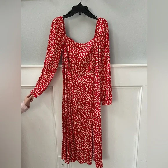 FOREVER 21 - Red Slit Dress - Picture 2 of 4